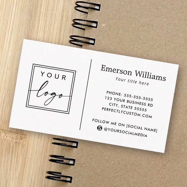 Elegant minimalist custom logo white or any colour business card (Elegant minimalist custom logo white or any color business card)