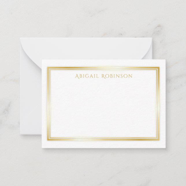 Elegant, minimalist, customizable, gold metallic  card (Front)