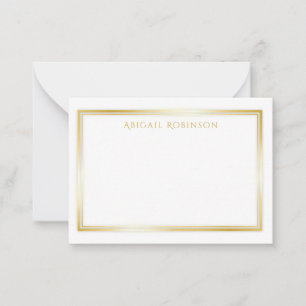 Elegant, minimalist, customizable, gold metallic card