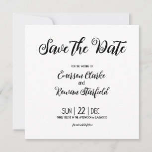 Elegant Minimalist customizable with Back Photo Save The Date