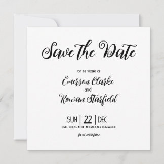Elegant Minimalist customizable with Back Photo  Save The Date