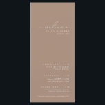 Elegant Minimalist Dark Taupe Wedding Program<br><div class="desc">Design features an handwritten font and modern minimalist design. Designed to coordinate with for the «Natural Glam» Wedding Invitation Collection. To change details, click «Personalize». To move the text or change the size, font, or colour, click «Click to customize further» It. View the collection link on this page to see...</div>