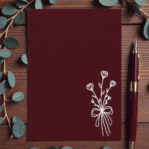 Elegant Minimalist Deep Burgundy Invitation