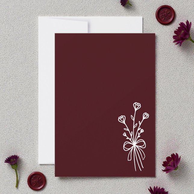 Elegant Minimalist Deep Burgundy Invitation (Creator Uploaded)
