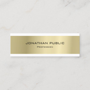 Elegant Minimalist Design Gold Plain Luxury Modern Mini Business Card