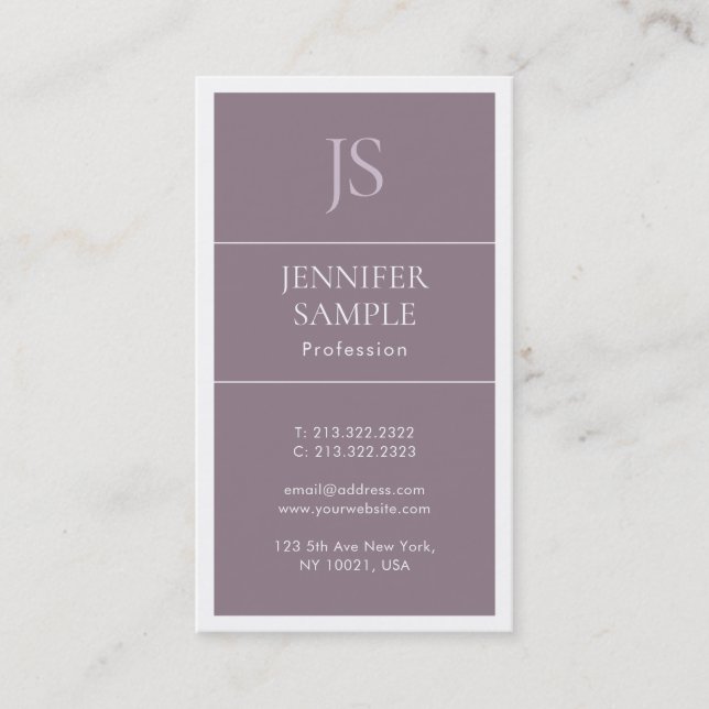 Elegant Minimalist Design Modern Excellent Plain Business Card (Front)