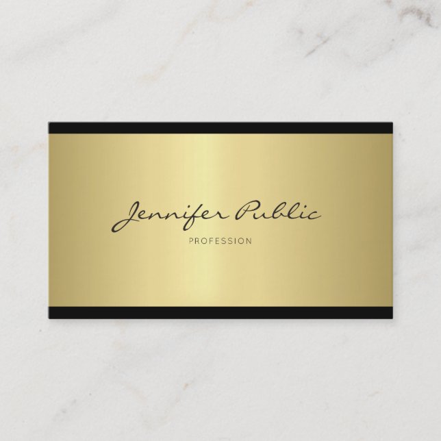 Elegant Minimalist Design Modern Gold Professional Business Card (Front)