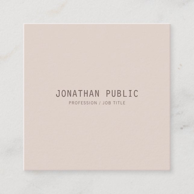 Elegant Minimalist Design Template Modern Trendy Square Business Card (Front)
