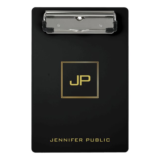 Elegant Minimalist Design Trendy Modern Monogram Mini Clipboard (Front)