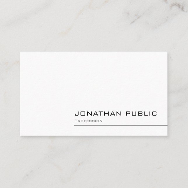 Elegant Minimalist Design Trendy Plain Modern Business Card (Front)
