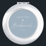 Elegant minimalist dusty blue bridesmaid gift compact mirror<br><div class="desc">Elegant minimalist dusty blue bridesmaid gift Compact Mirror
Matching items are available.</div>