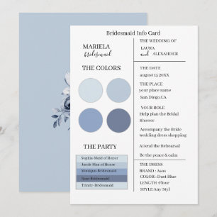 Elegant Minimalist Dusty Blue Bridesmaid Invitation