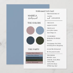 Elegant Minimalist Dusty Blue Dusty Pink Bridesmai Invitation