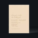 Elegant Minimalist Elegant Warm Beige Wedding Invitation<br><div class="desc">This understated wedding invitation features a clean layout with warm beige tones and elegant gold-toned typography. The mix of delicate script and classic serif fonts creates a timeless, refined look. Perfect for couples planning a neutral, minimalist, or modern romantic ceremony. Available as a printed card or downloadable file for at-home...</div>