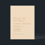 Elegant Minimalist Elegant Warm Beige Wedding Invitation<br><div class="desc">This understated wedding invitation features a clean layout with warm beige tones and elegant gold-toned typography. The mix of delicate script and classic serif fonts creates a timeless, refined look. Perfect for couples planning a neutral, minimalist, or modern romantic ceremony. Available as a printed card or downloadable file for at-home...</div>