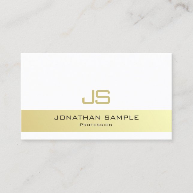 Elegant Minimalist Elite Monogram Luxury Plain Business Card (Front)