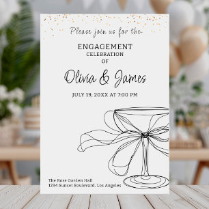 Elegant minimalist engagement celebration card