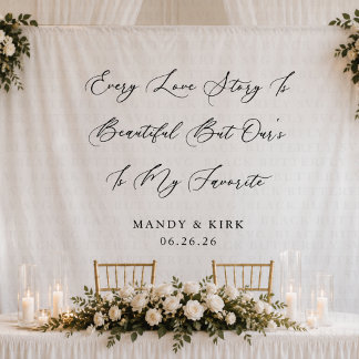 Elegant Minimalist Every Love Story Is Beautiful  Tapestry