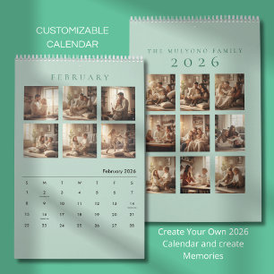 Elegant Minimalist Family Photo Calendar 2026