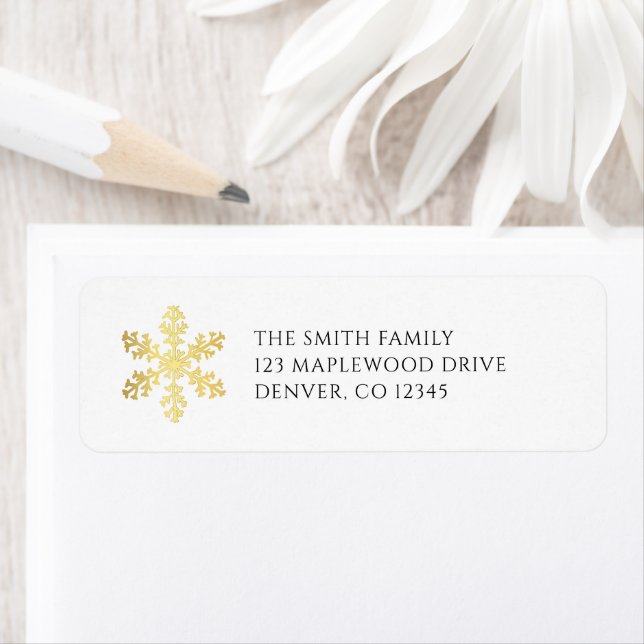 Elegant Minimalist Faux Gold Foil Snowflake  (Insitu)