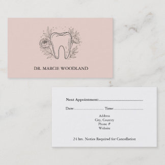 Elegant Minimalist Floral Dental Appointment Card