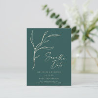 Elegant Minimalist Floral Green Personalized 