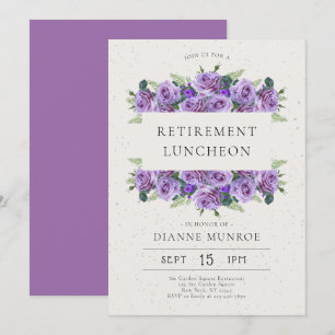 Elegant Minimalist Floral Retirement Invitation