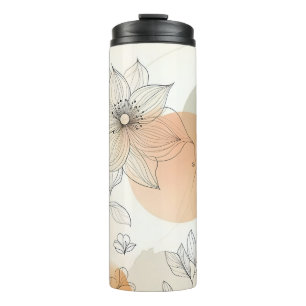 Elegant Minimalist Floral Soft Pastel Design Thermal Tumbler