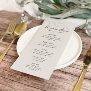 Elegant Minimalist Floral Wedding Menu