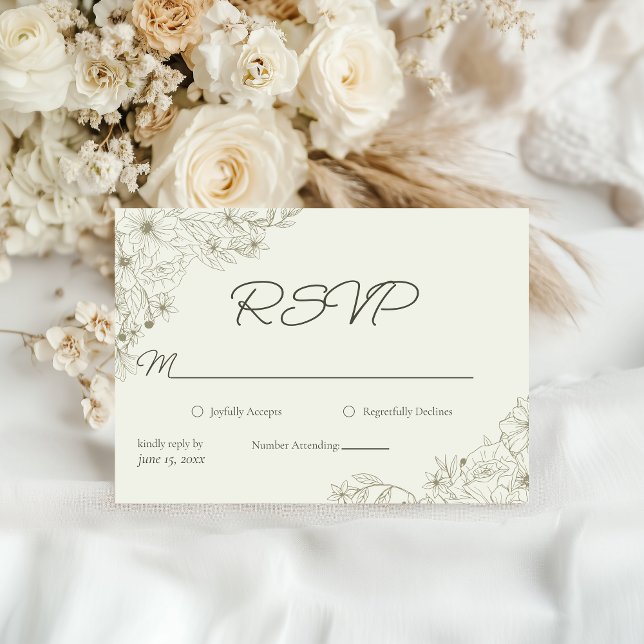 Elegant Minimalist Floral Wedding RSVP (Créateur téléchargé)