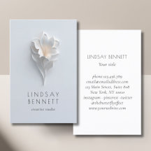Elegant Minimalist Floral White Blue