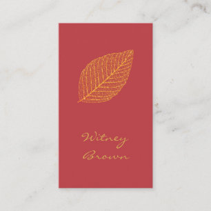 Elegant minimalist foil golden leaf business card