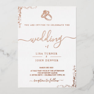 Elegant, Minimalist Foil Wedding Invitation