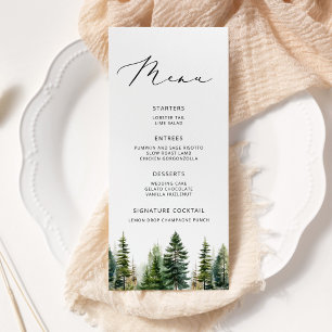Elegant Minimalist forest Wedding menu