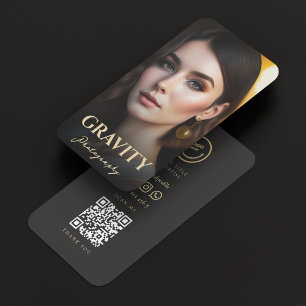 Elegant Minimalist Freelance Photographer QR Business Card