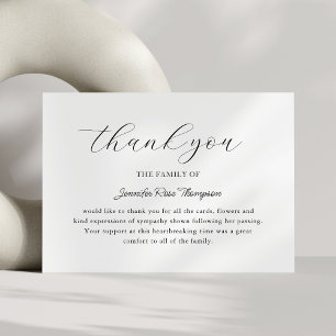 Elegant Minimalist Funeral Thank You Card