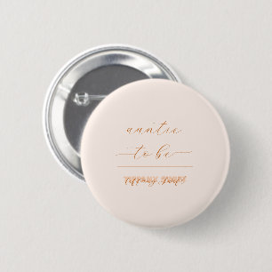Elegant Minimalist Gender Neutral Auntie-to-be 2 Inch Round Button