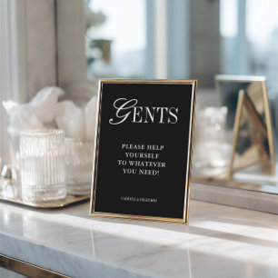 Elegant Minimalist Gents Bathroom Basket Sign Invitation