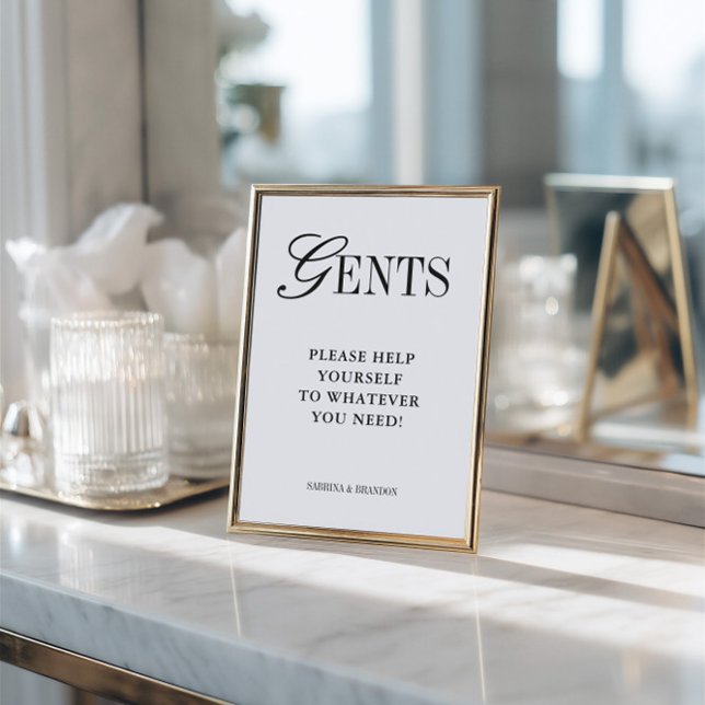 Elegant Minimalist Gents Bathroom Basket Sign Invitation (Elegant Minimalist Gents Bathroom Basket Sign)