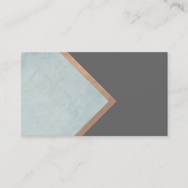 elegant minimalist geometric design blue and grey business card (Front)