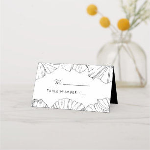 Elegant minimalist Ginkgo Biloba wedding Place Card