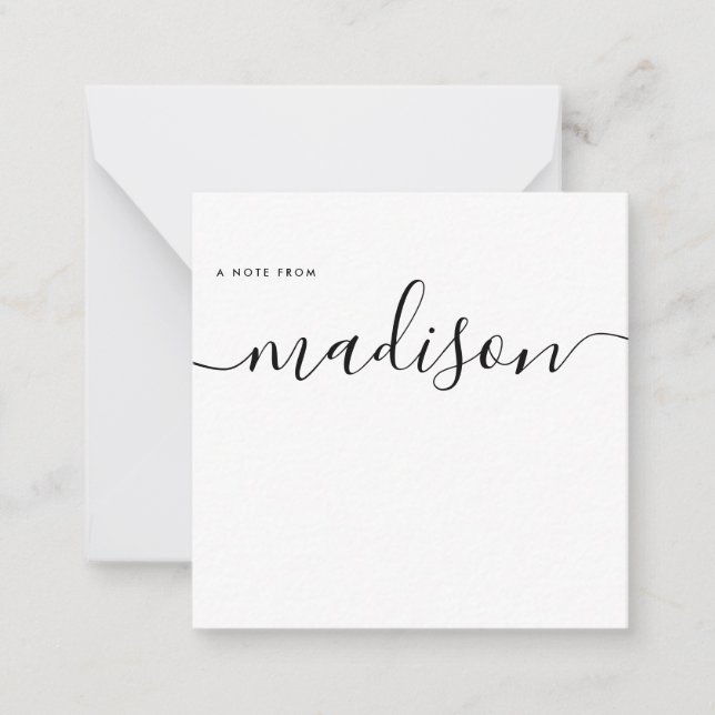 Elegant Minimalist Girly Monogram Name Calligraphy Card (Front)