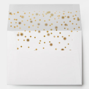 Elegant Minimalist Gold Confetti  Envelope Wedding