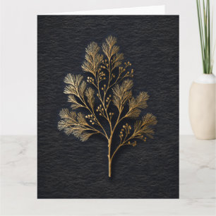Elegant Minimalist Gold Foliage Illustration Card