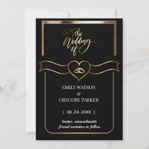 Elegant minimalist gold ring save the date