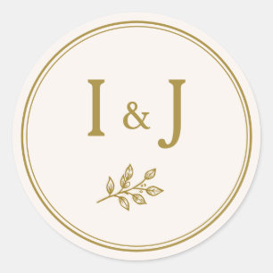 Elegant Minimalist Gold Wedding Stickers
