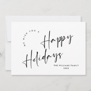 Elegant Minimalist Golden Christmas Greeting Holiday Card