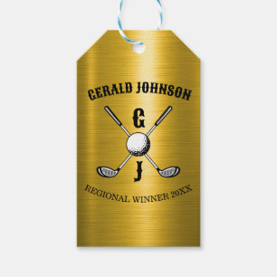 Elegant Minimalist Golf Monogr... Gift Tags
