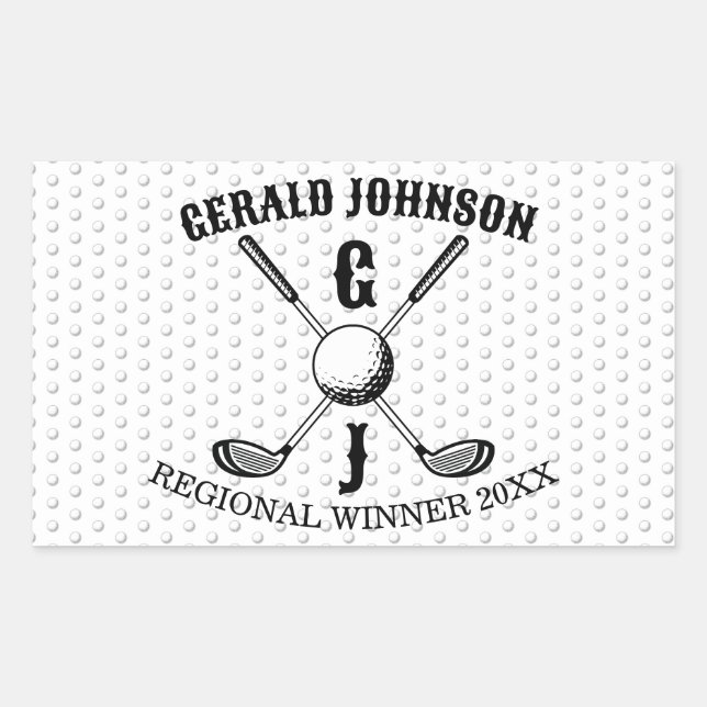 Elegant Minimalist Golf Monogr... Sticker (Front)