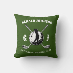 Elegant Minimalist Golf Monogr... Throw Pillow